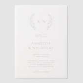 Invitations En Vélin Élégant simple monogramme superposition mariage (Recto)