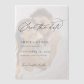 Invitations En Vélin Elégant Superposition Photo Mariage Enregistrer La (Recto)