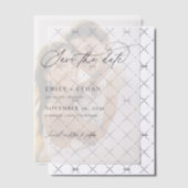 Invitations En Vélin Elégant Superposition Photo Mariage Enregistrer La (Décalage (Invitation))