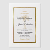 Invitations En Vélin Elégant Tropical Gold Palm Tree Beach Mariage (Recto)