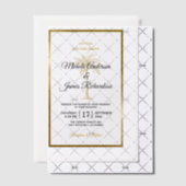 Invitations En Vélin Elégant Tropical Gold Palm Tree Beach Mariage (Décalage (Invitation))