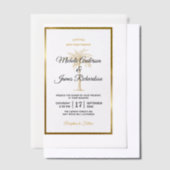 Invitations En Vélin Elégant Tropical Gold Palm Tree Beach Mariage (Compenser)