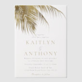 Invitations En Vélin Elegant Tropical Palm Tree Beach Wedding (Recto)