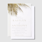 Invitations En Vélin Elegant Tropical Palm Tree Beach Wedding (Compenser)
