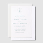 Invitations En Vélin Elégant Turquoise Turquoise Aquarelle Mariage Mono (Compenser)