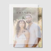 Invitations En Vélin Elegant White Typographic (Décalage (Couple))