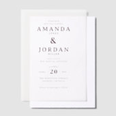 Invitations En Vélin Elegant White Typographic (Compenser)