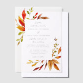 Invitations En Vélin Elégante aquarelle automne feuilles Mariage (Compenser)