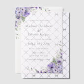 Invitations En Vélin élégante aquarelle violet mariage (Décalage (Invitation))