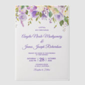 Invitations En Vélin Elégante Aquarelle violette Florale Mariage modern (Recto)