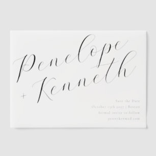 Invitations En Vélin Élégante calligraphie de script Mariage blanc élég