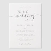 Invitations En Vélin Élégante calligraphie moderne Mariage noir (Recto)