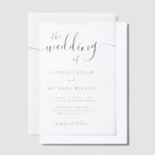 Invitations En Vélin Élégante calligraphie moderne Mariage noir (Compenser)