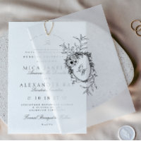 Élégante calligraphie Rose d'antiquité Monogram Cr
