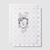 Invitations En Vélin Élégante calligraphie Rose d'antiquité Monogram Cr (Décalage (Invitation))