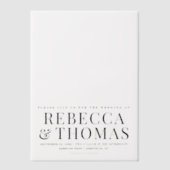 Invitations En Vélin Élégante Calligraphie simple Mariage superposition (Recto)