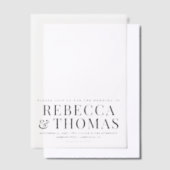 Invitations En Vélin Élégante Calligraphie simple Mariage superposition (Compenser)