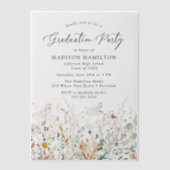 Invitations En Vélin Élégante Dainty Fleur sauvage fête de graduation (Recto)