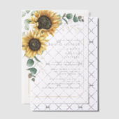 Invitations En Vélin Elégante Fête des mariées florale de tournesol (Décalage (Invitation))