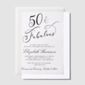 Invitations En Vélin Élégante fête du 50e anniversaire (Compenser)