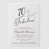 Invitations En Vélin Élégante fête du 70e anniversaire (Recto)