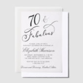 Invitations En Vélin Élégante fête du 70e anniversaire (Compenser)