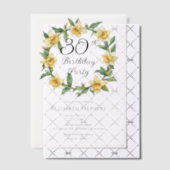 Invitations En Vélin Élégante jonquille jaune 30e anniversaire floral (Décalage (Invitation))