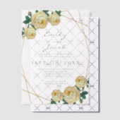 Invitations En Vélin Elégante Parties scintillant or Mariage géométriqu (Décalage (Invitation))