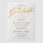 Invitations En Vélin Élégante superposition de la partie de graduation  (Recto)