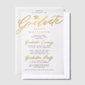 Invitations En Vélin Élégante superposition de la partie de graduation  (Compenser)