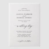 Invitations En Vélin Élégante superposition mariage noir et blanc (Recto)