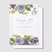 Invitations En Vélin Élégante vigne florale violette douce 16 (Compenser)