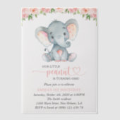 Invitations En Vélin Eléphant, Fleurs Aquarelles Roses, Premier Anniver (Recto)