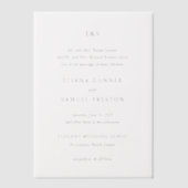 Invitations En Vélin Eliana Monogramme Mariage classique (Recto)