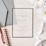 Invitations En Vélin Elle Simple Mariage moderne<br><div class="desc">Faire-part de mariage moderne avec un design simple avec les détails de votre événement entouré d'une fine bordure.</div>