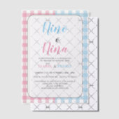 Invitations En Vélin en vichy Classic Nino o Nina Spanish Gender Revela (Décalage (Invitation))