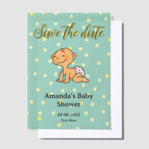 Invitations En Vélin Enregistrer la date baby shower nouveau-né