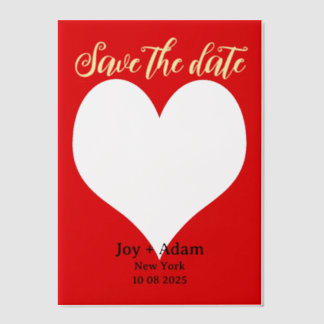 Invitations En Vélin Enregistrer la date (coeur mariage)