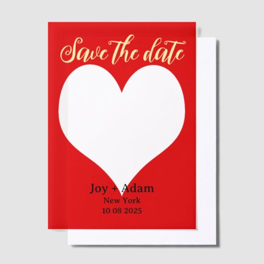 Invitations En Vélin Enregistrer la date (coeur mariage) (Compenser)