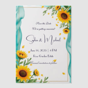 Invitations En Vélin "Enregistrer la date" Mariage personnalisé