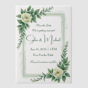 Invitations En Vélin "Enregistrer la date" Mariage personnalisé