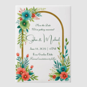 Invitations En Vélin "Enregistrer la date" Mariage personnalisé