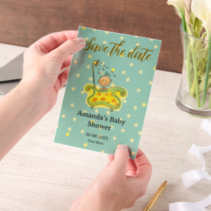 Invitations En Vélin Enregistrer la date mignonne nouvelle douche bébé