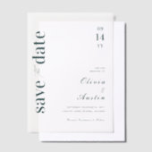 Invitations En Vélin Épinette Limed Moderne Mariage minimal Enregistrer (Compenser)