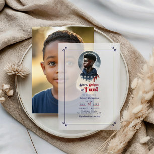 Invitations En Vélin Étoiles, Rayures et Amusement Anniversaire d'un Ga