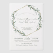 Invitations En Vélin Eucalyptus géométrique Mariage de verdure botaniqu (Recto)