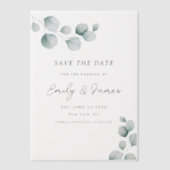 Invitations En Vélin Eucalyptus unique Moderne Élégant minimaliste (Recto)