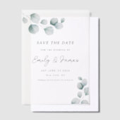 Invitations En Vélin Eucalyptus unique Moderne Élégant minimaliste (Compenser)