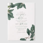 Invitations En Vélin Eucalyptus Vert clair Mariage transparent (Recto)