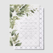 Invitations En Vélin Eucalyptus Vert Feuille Mariage moderne (Décalage (Invitation))